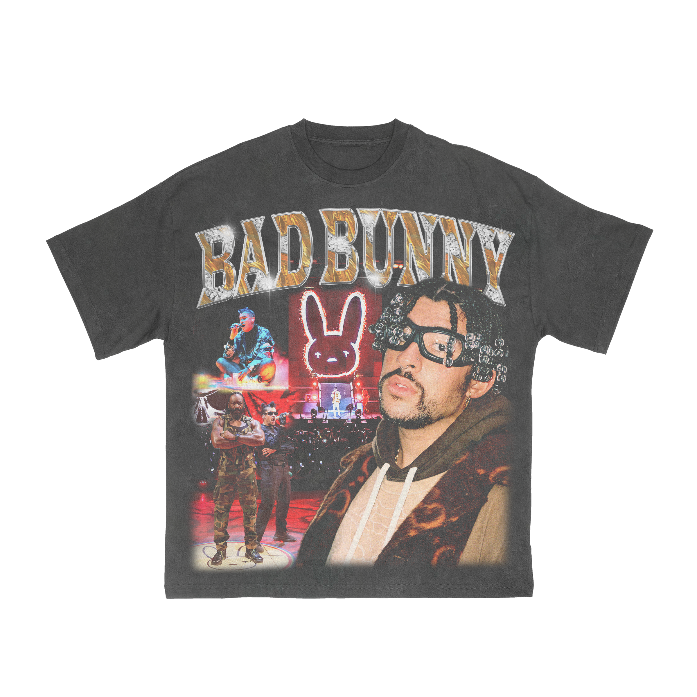 Bad Bunny T-shirts - Vintage Graphic Bad Bunny Printed T-shirt